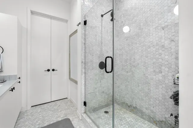 a bathroom with a shower