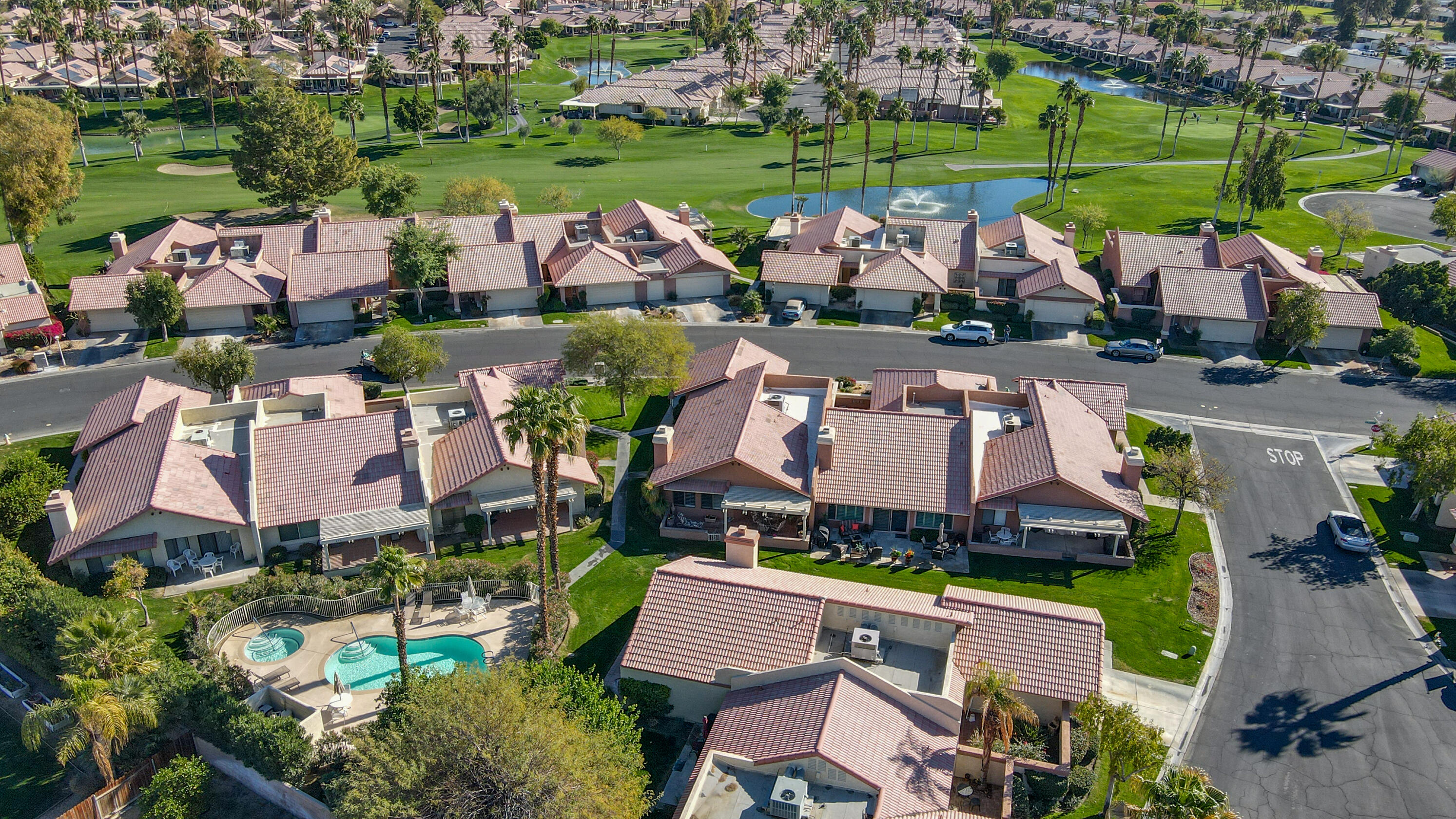 42895 Scirocco Road Palm Desert, CA 92211 - Photo 46 of 64 an aerial view of a houses with a yard