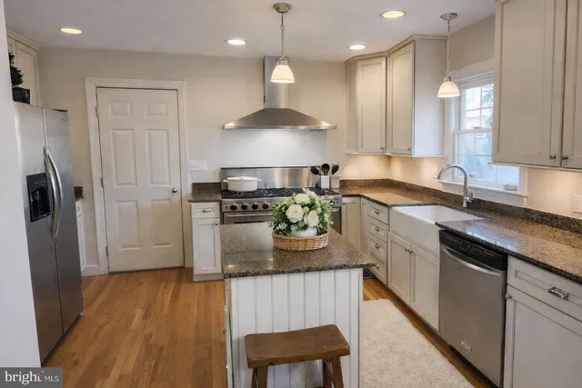 a stove top oven sitting inside of a kitchen