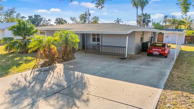 a view of a house with a patio