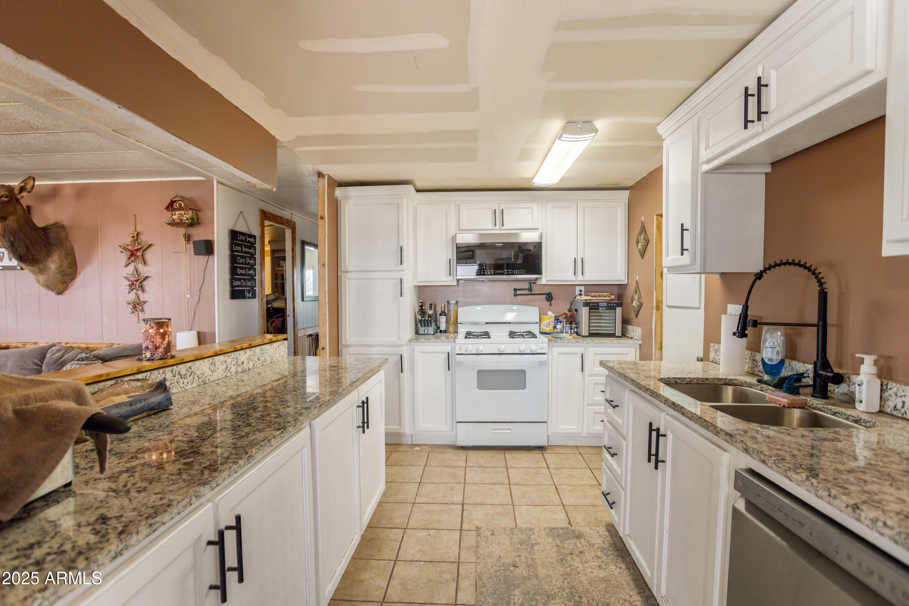 4274 West Lee Road McNeal, AZ 85617 - Photo 8 of 43 a large kitchen with granite countertop a sink and cabinets