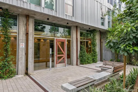 a view of a terrace with furniture