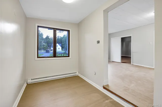 an empty room with a window