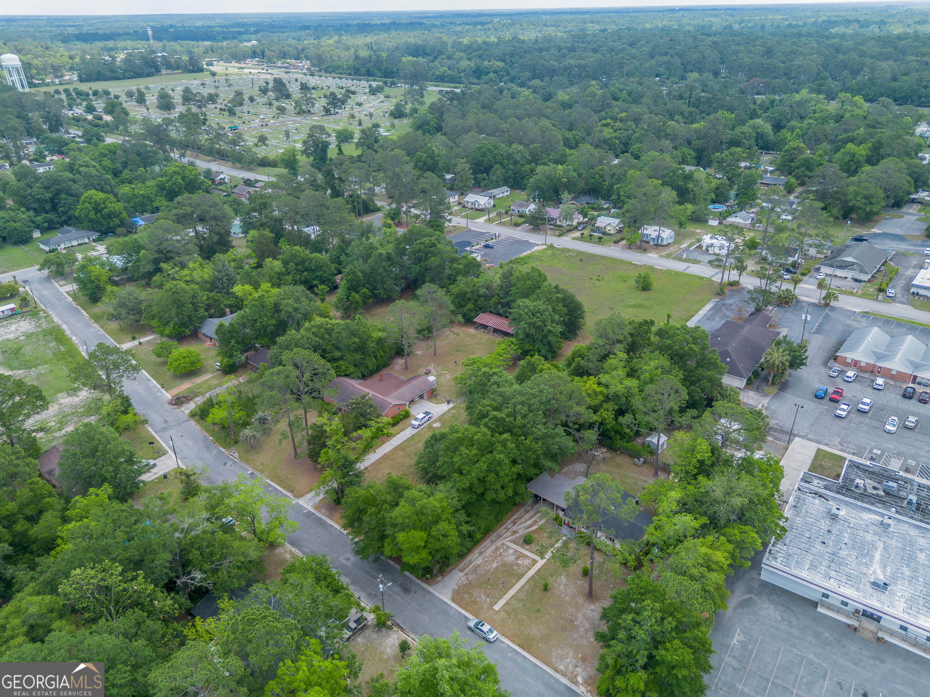 2011 Alice Street Waycross, GA 31501 - Photo 5 of 12 an aerial view of a city with lots of residential buildings