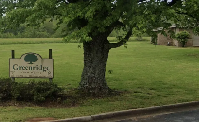 a view of a park with trees