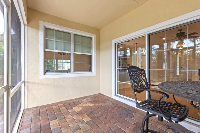 a balcony view with a outdoor space