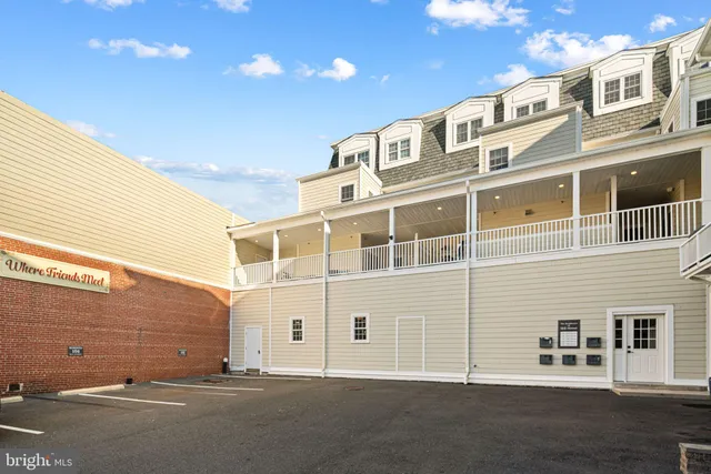 a large building with a street