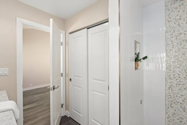 a bathroom with a shower