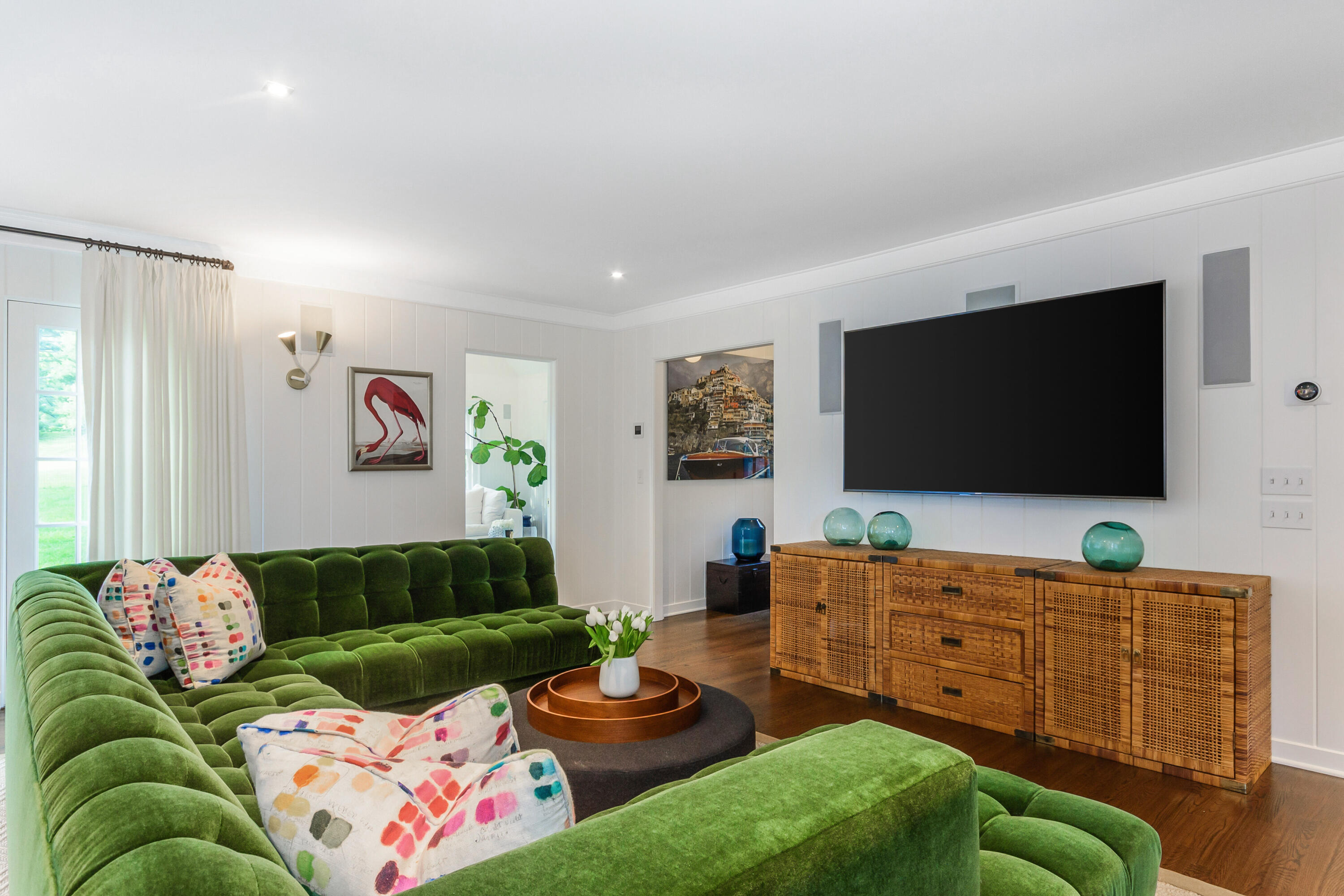 9 Sylvan Road Darien, CT 06820 - Photo 6 of 39 a living room with furniture and a flat screen tv