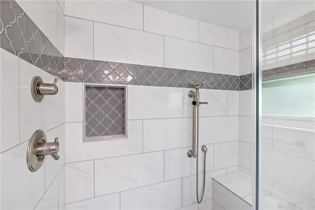 a bathroom with a shower