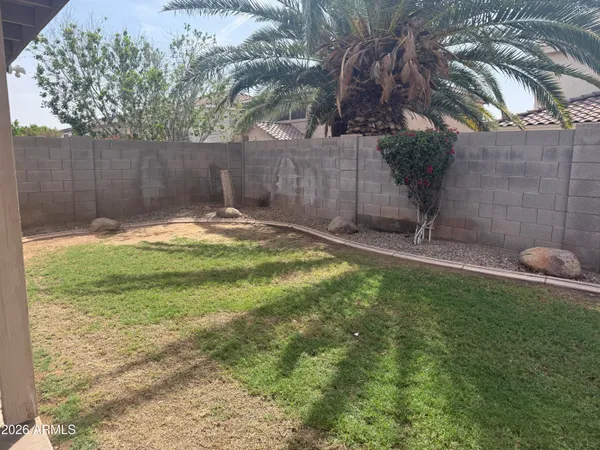 a view of a backyard