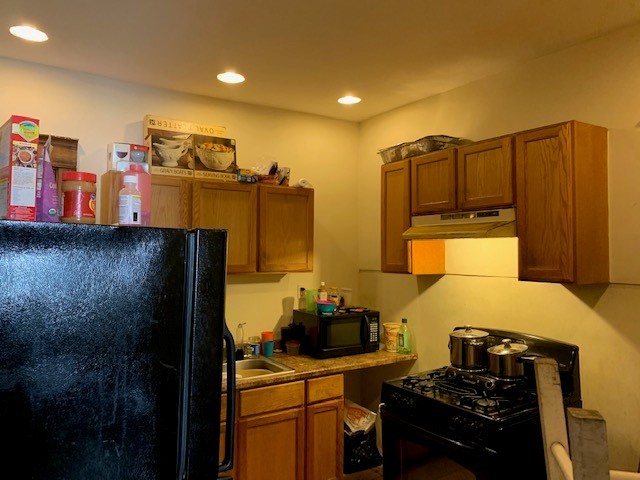 5929 West Rice Street Chicago, IL 60651 - Photo 7 of 29 a kitchen with refrigerator and stove