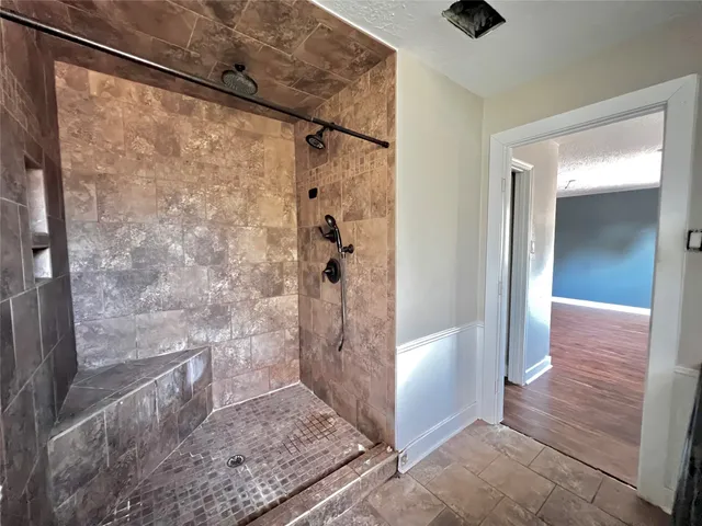 a bathroom with a shower