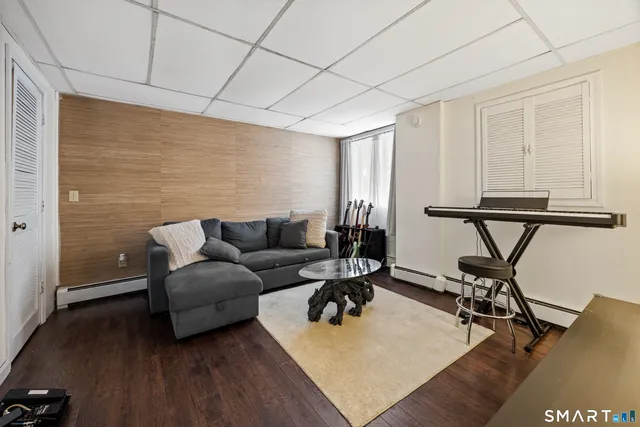 a view of outdoor space with deck and living space