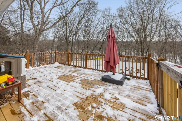 a view of snow on the road