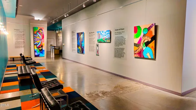 an empty room with painted walls and windows