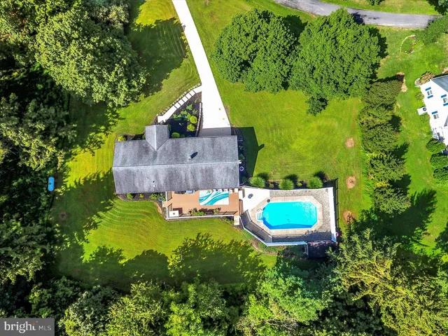 a view of a room with lots of green space