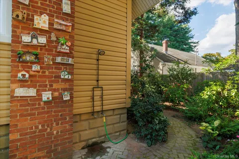 a backyard of a building