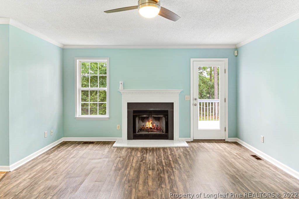 495 Sawyer Road Cameron, NC 28326 - Photo 12 of 33 an empty room with fireplace and windows