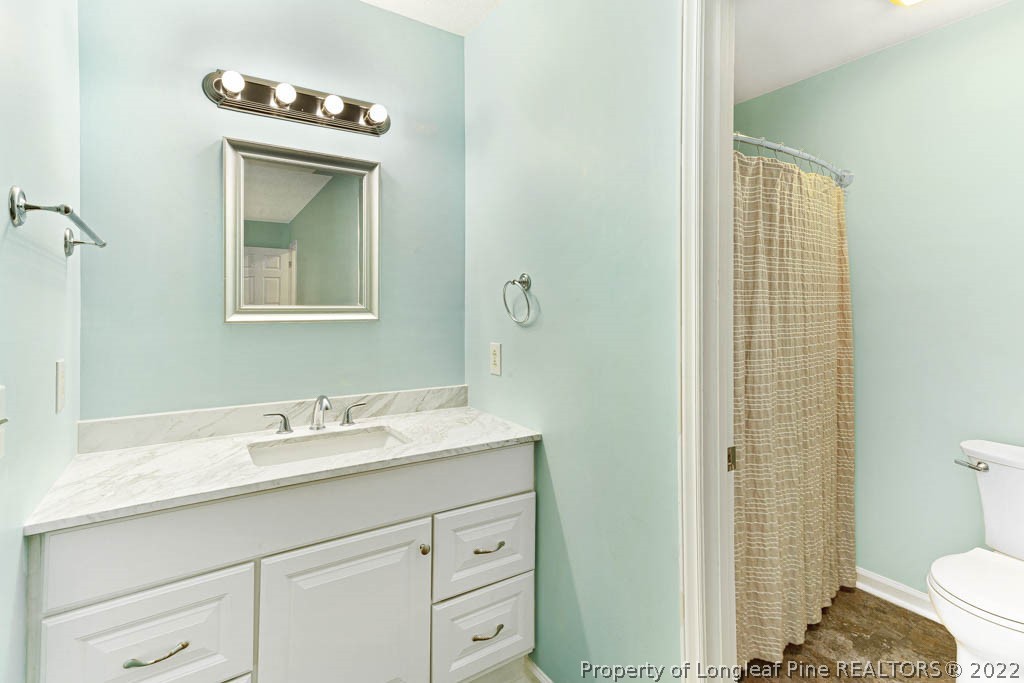 495 Sawyer Road Cameron, NC 28326 - Photo 15 of 33 a bathroom with a sink a toilet and shower