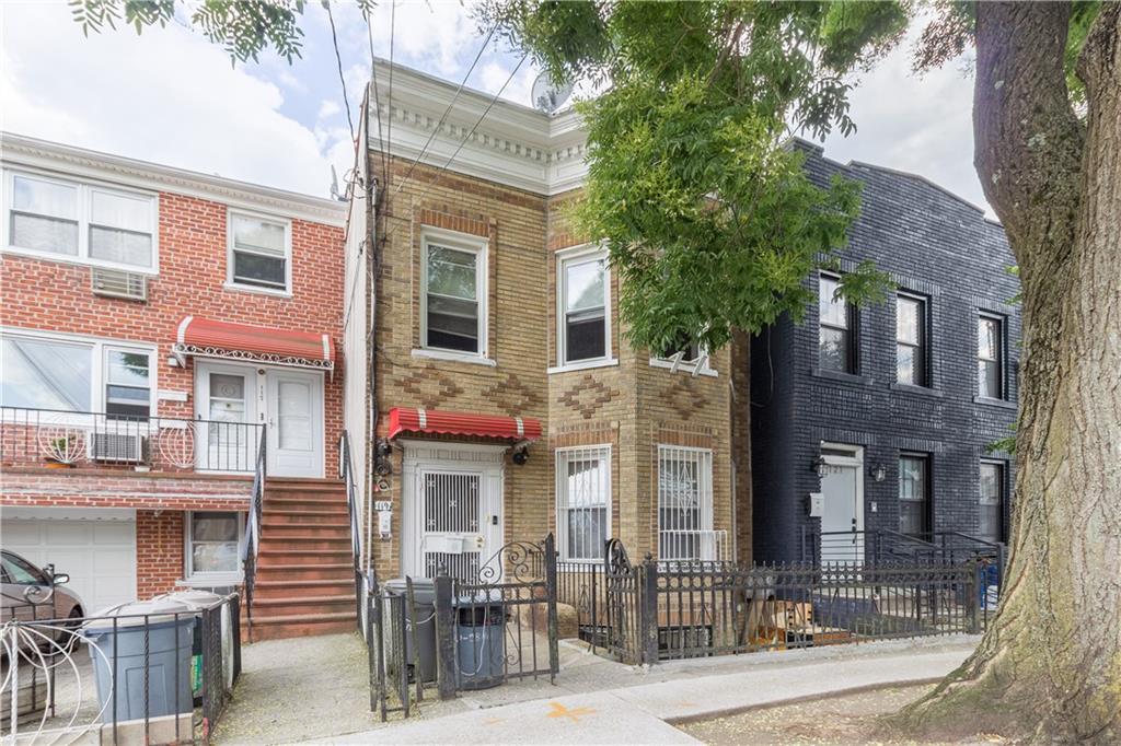 front view of a brick building