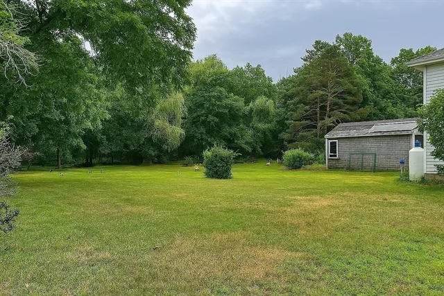 a house view with a garden space