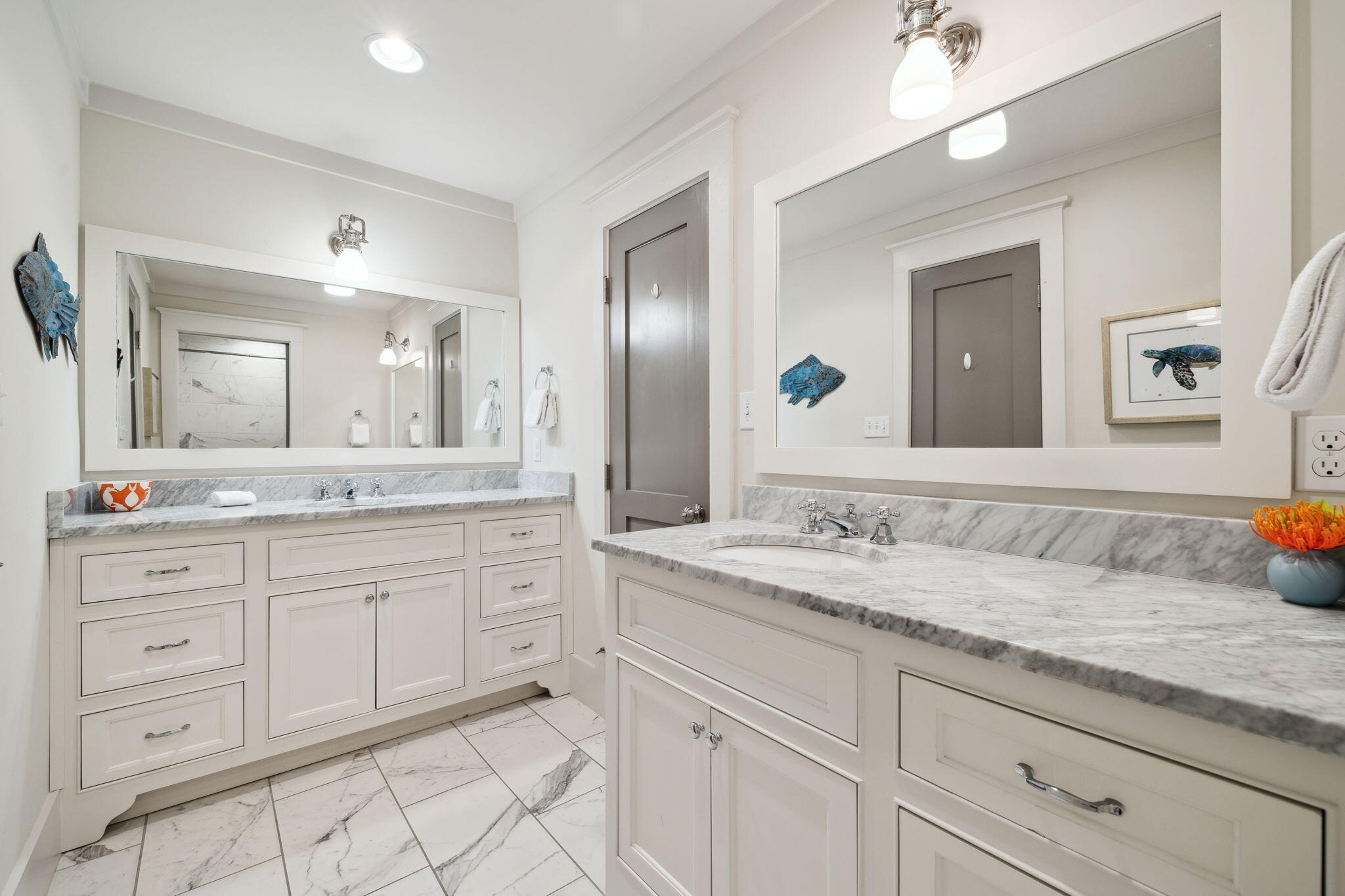 59 Montigo Avenue Santa Rosa Beach, FL 32459 - Photo 36 of 48 a bathroom with a granite countertop sink double and mirror