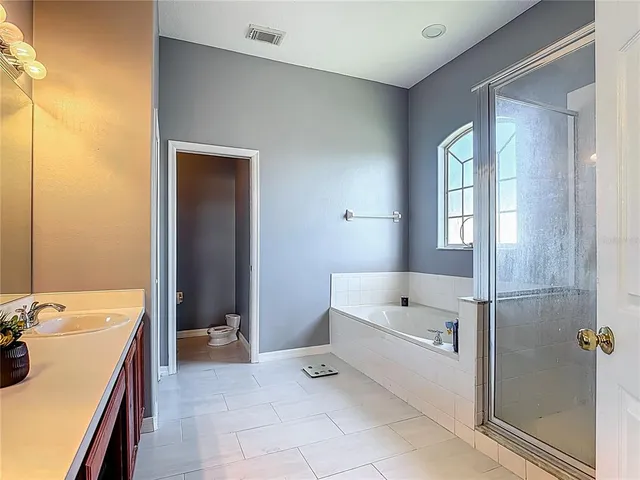 a view of an outdoor space and swimming pool