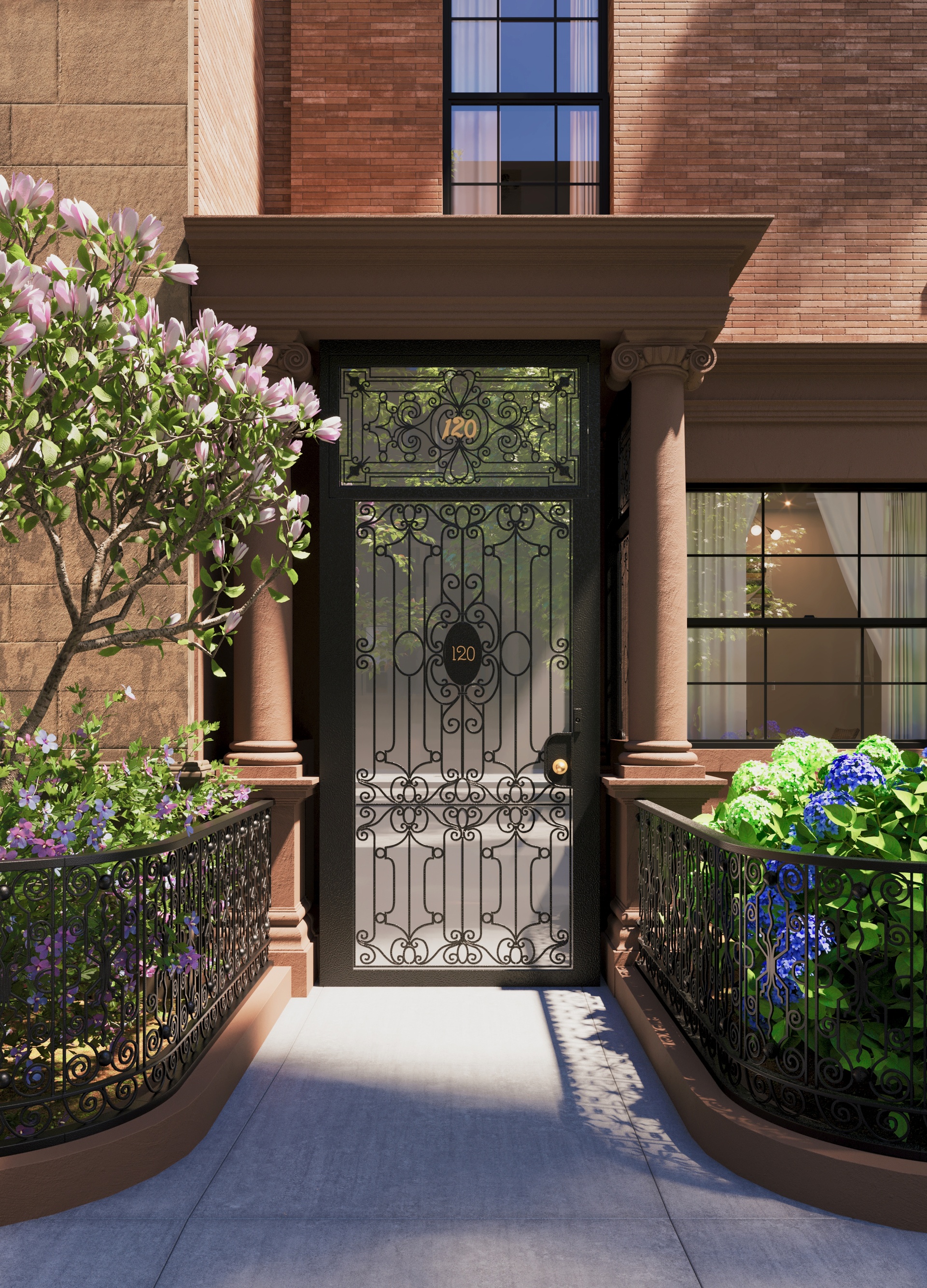 a view of an entryway door front of house