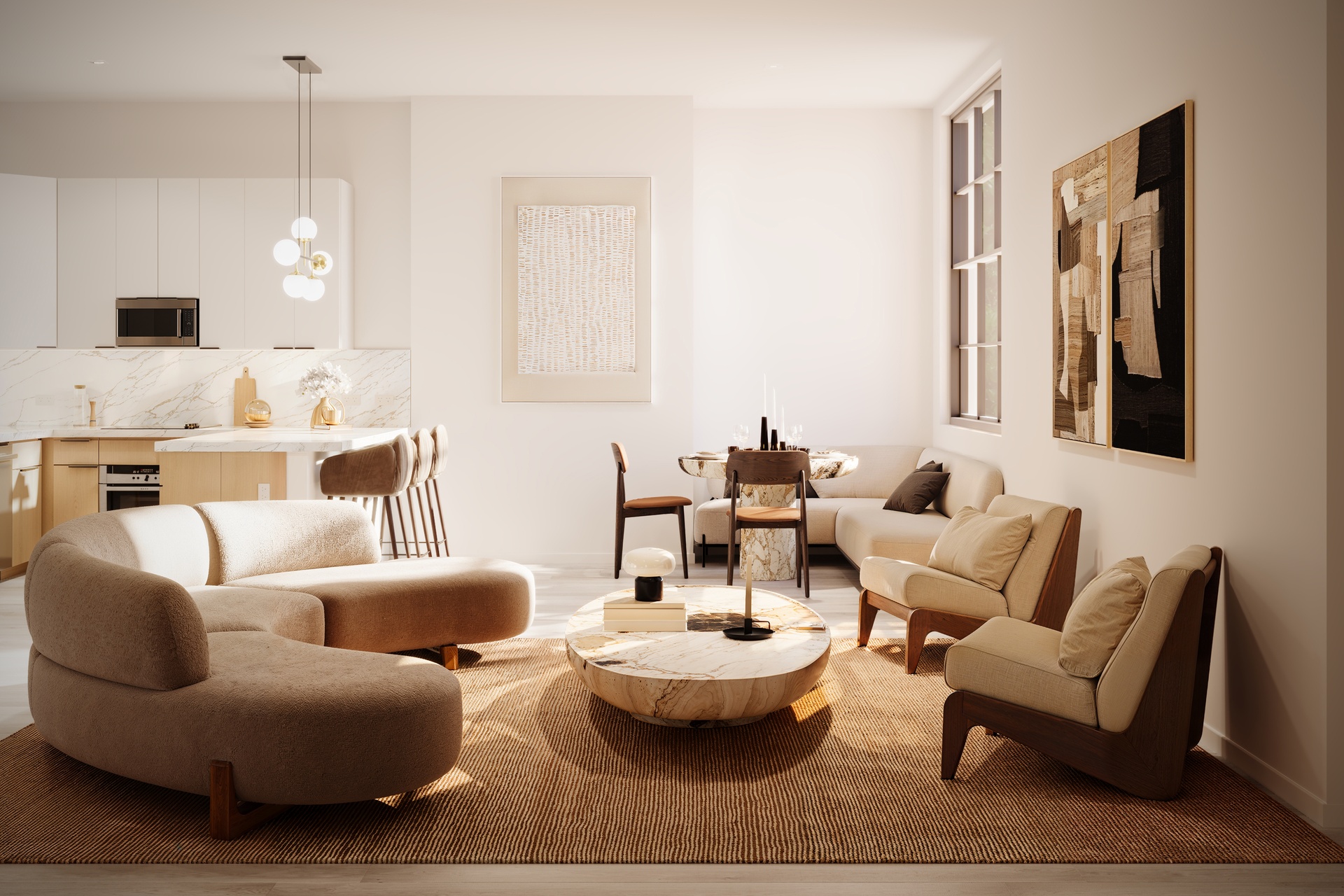 120 East 37th Street, Unit 4R Manhattan, NY 10016 - Photo 2 of 8 a living room with furniture and a potted plant