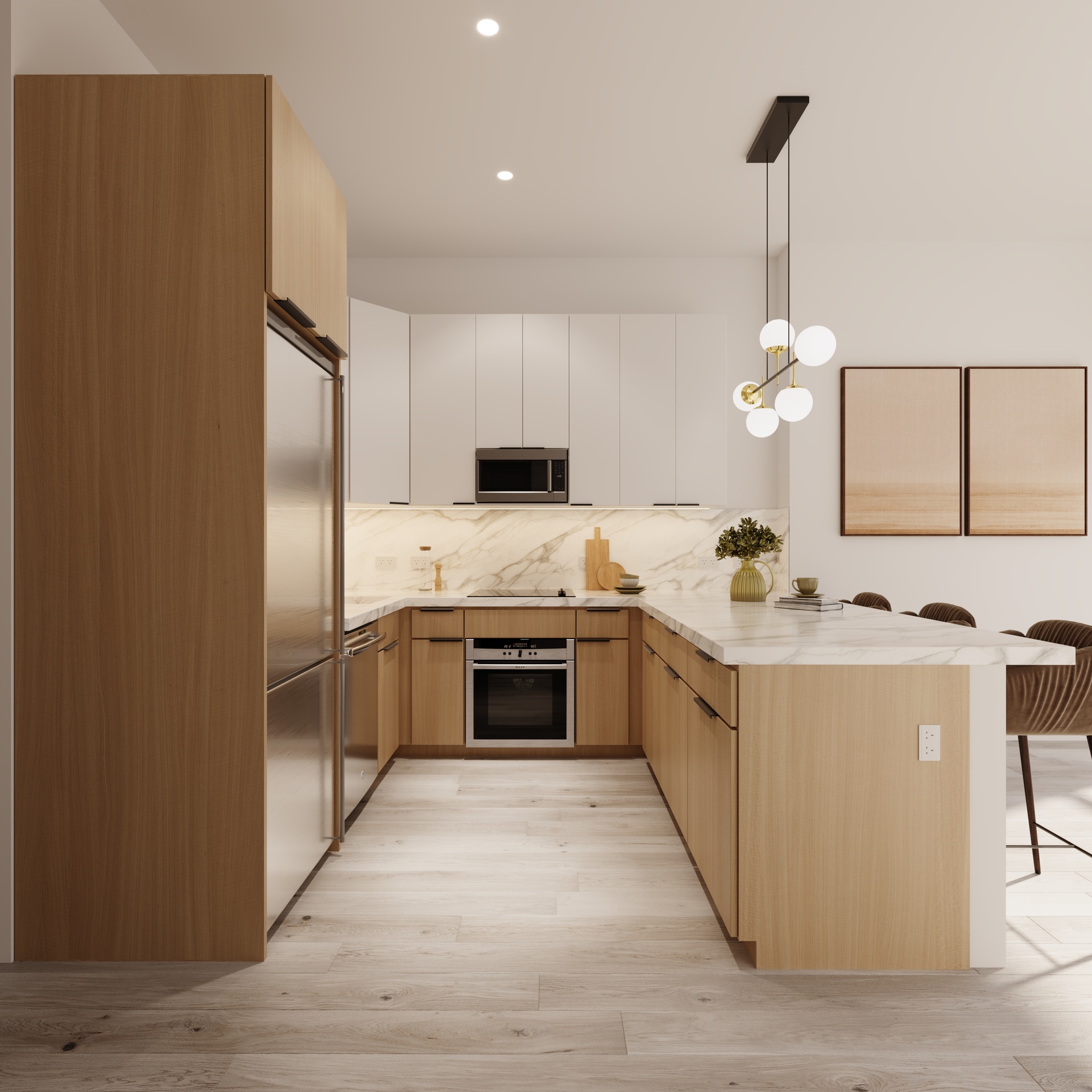 120 East 37th Street, Unit 4R Manhattan, NY 10016 - Photo 3 of 8 a large kitchen with a stove a sink and a refrigerator