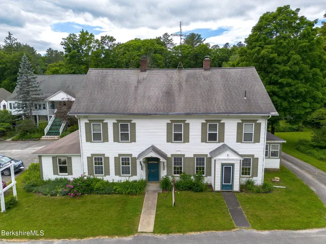an outdoor space with furniture