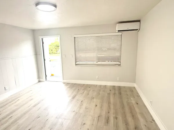 an empty room with a window