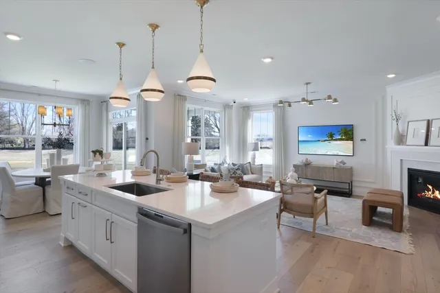 a large kitchen with a lot of counter space