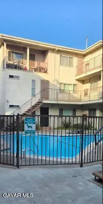 a view of a building from a balcony