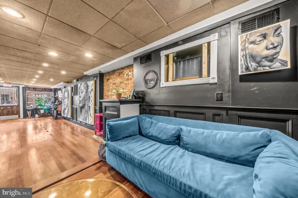 a living room with furniture