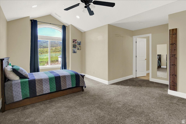 667 Hardscrabble Road Morgan, UT 84050 - Photo 34 of 51 South Upstairs Bedroom featuring carpet flooring, a ceiling fan, and recessed lighting