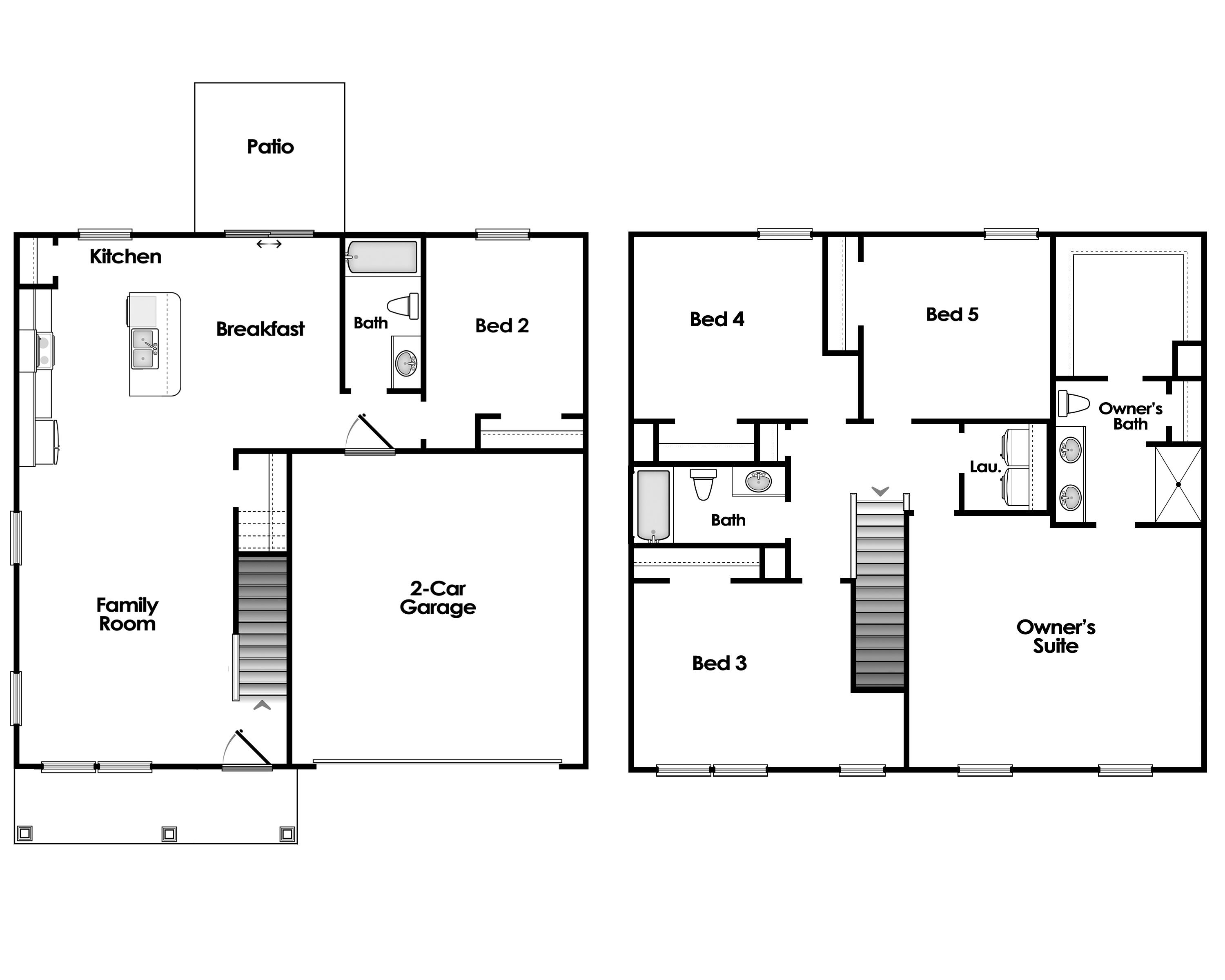 3499 Tanbark Oak Lane Northwest Aiken, SC 29801 - Photo 38 of 38 Murray Floor Plan w Owner's Shower Only