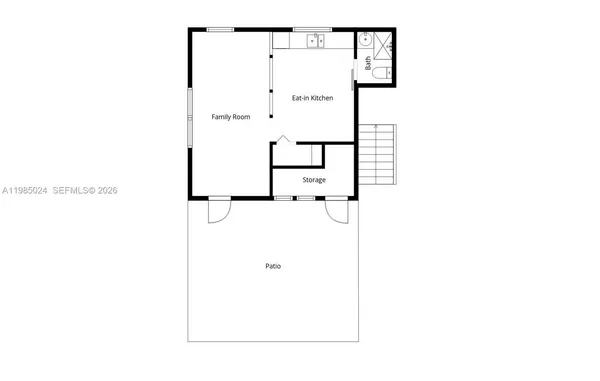 a view of a house with backyard porch and sitting area