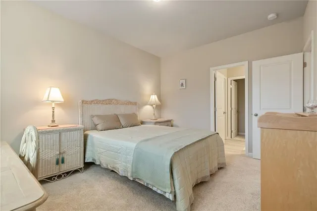 an aerial view of a house with a swimming pool