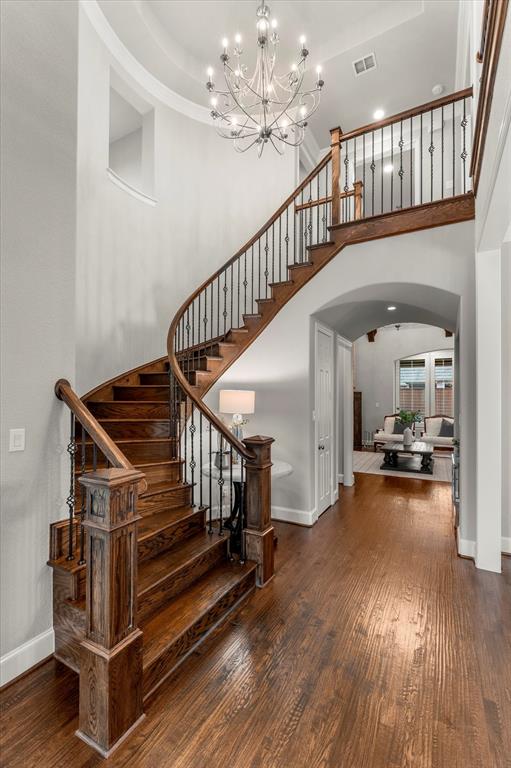 3460 Redpine Drive Prosper, TX 75078 - Photo 6 of 40 Grand staircase and the upgraded lighting...more wow!