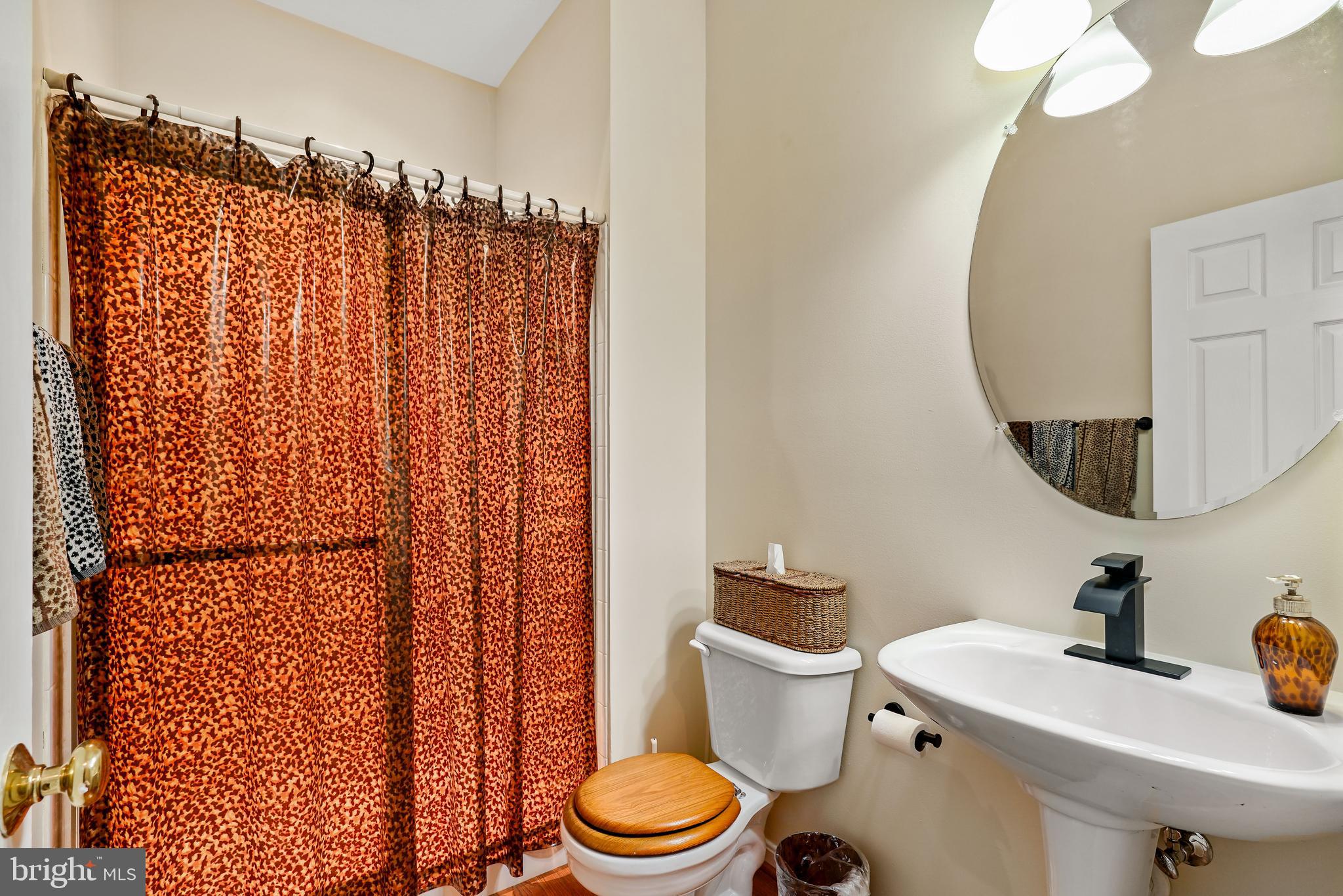 41 Austins Way Elkton, MD 21921 - Photo 22 of 47 a bathroom with a sink a toilet and shower curtain