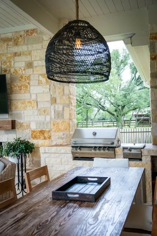 a living room with furniture