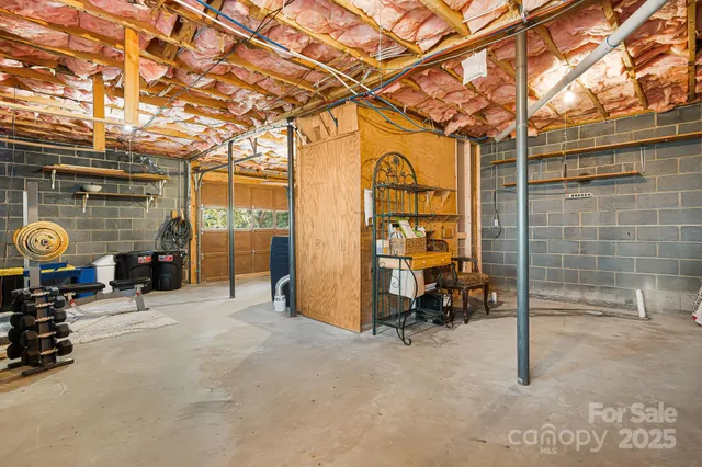 a balcony with view of a yard