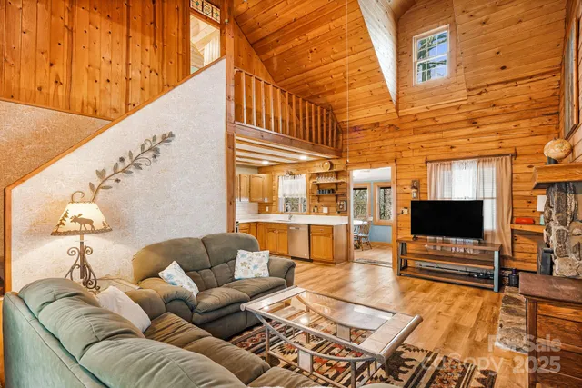 a view of a balcony with furniture