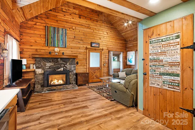 a living room with furniture