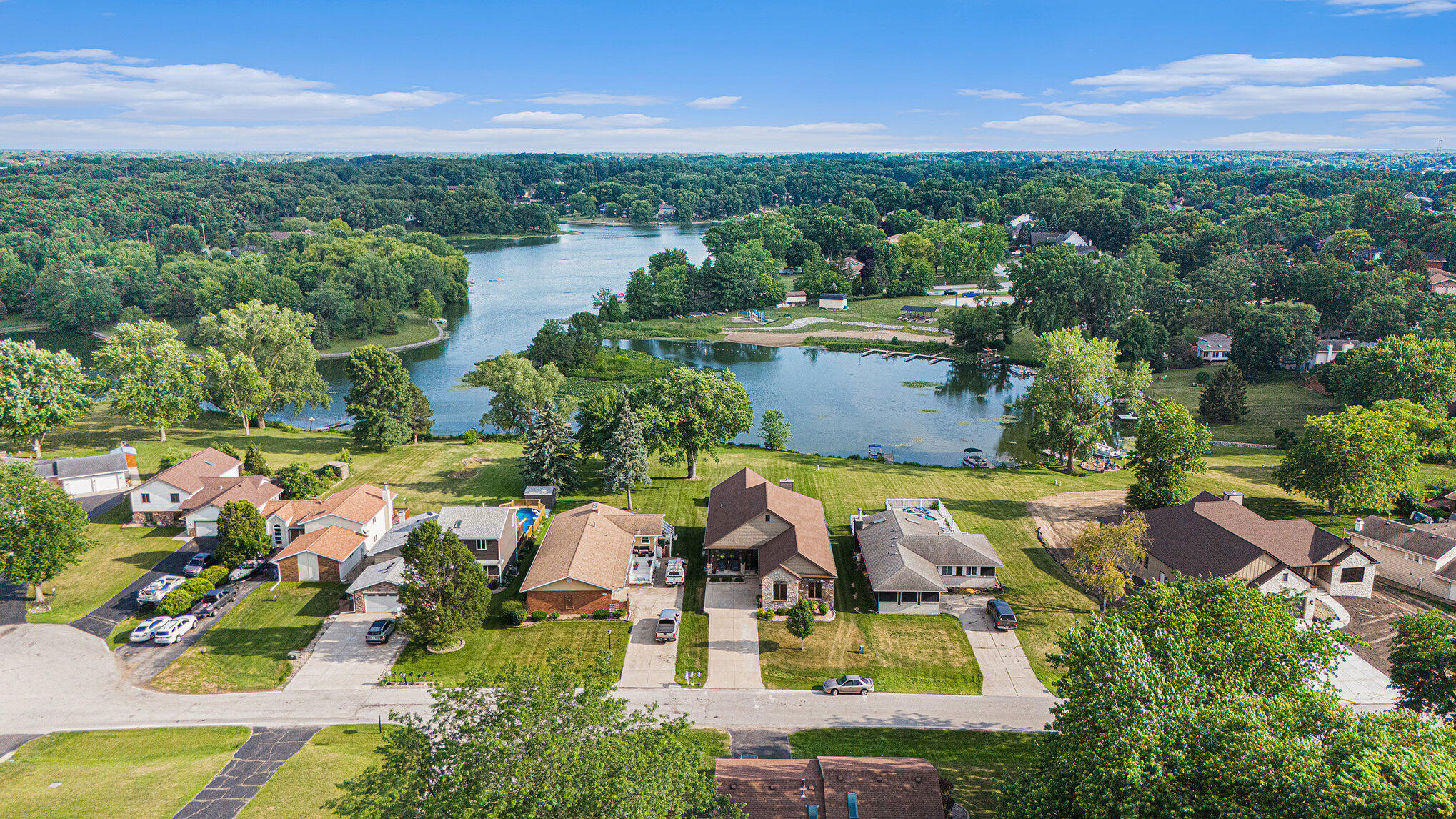 1244 Brandywine Road Crown Point, IN 46307 - Photo 3 of 42 an aerial view of house with yard swimming pool and outdoor seating