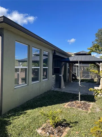 a view of a backyard with plants