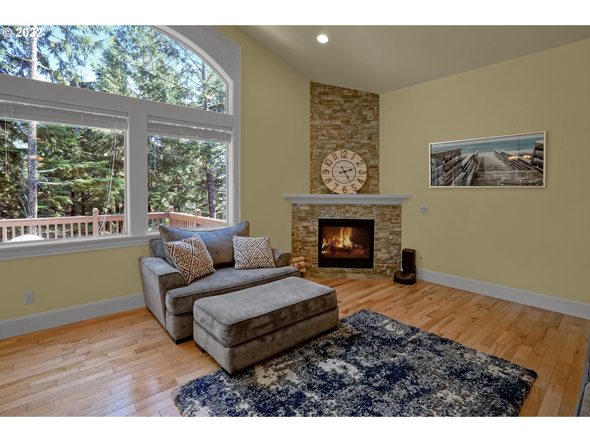 11 Big Tree Road Gleneden Beach, OR 97388 - Photo 6 of 32 a living room with furniture and a fireplace