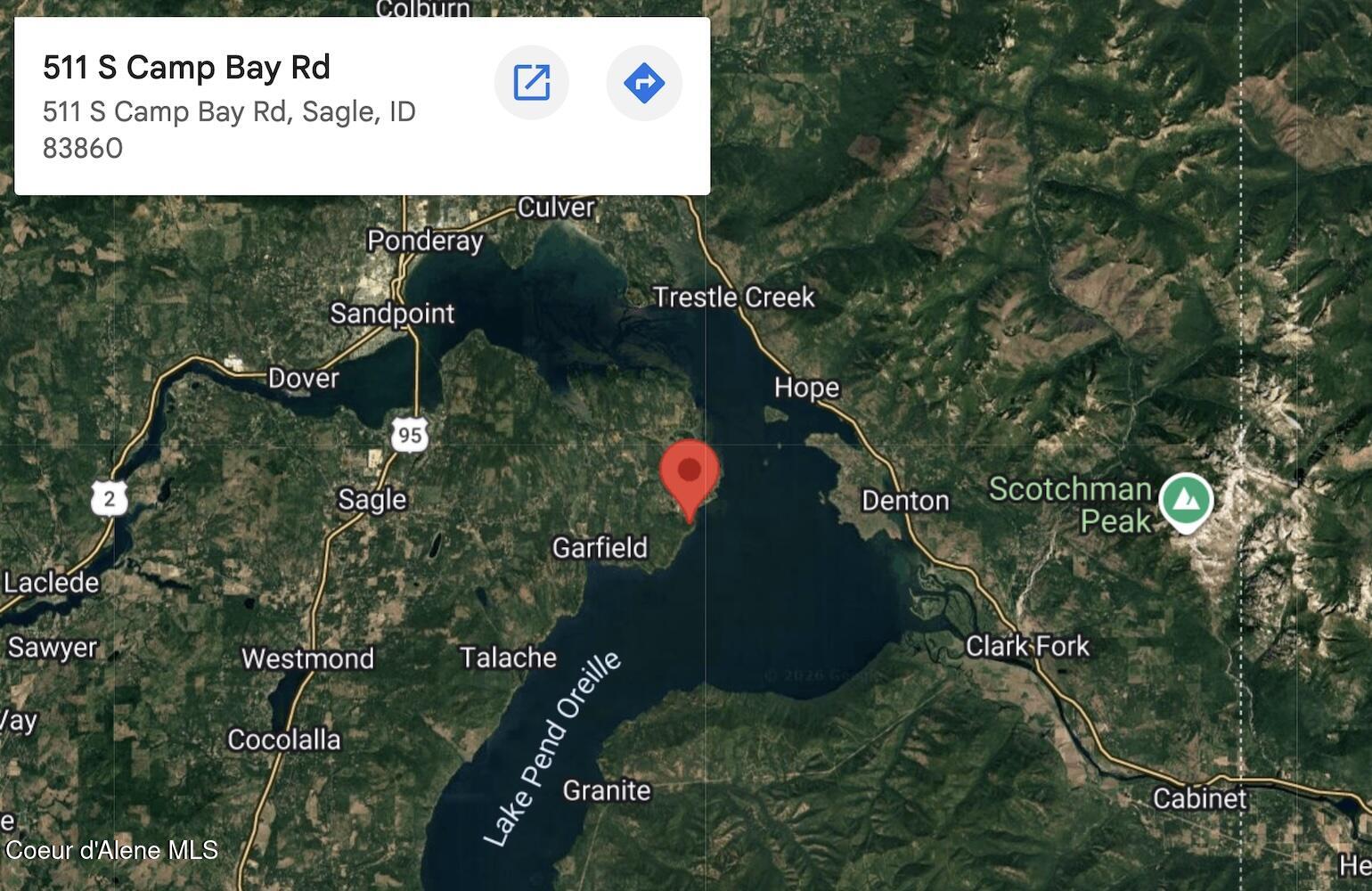 511 South Camp Bay Road Sagle, ID 83860 - Photo 64 of 64 map -lake